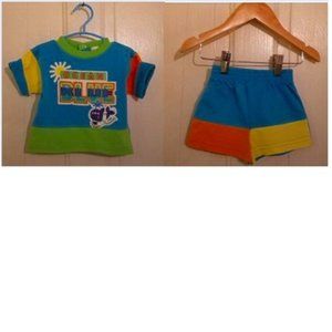 NEW Childwise Ocean Blue Shorts Set (Size: 6 to 9 Mths) ADORABLE!